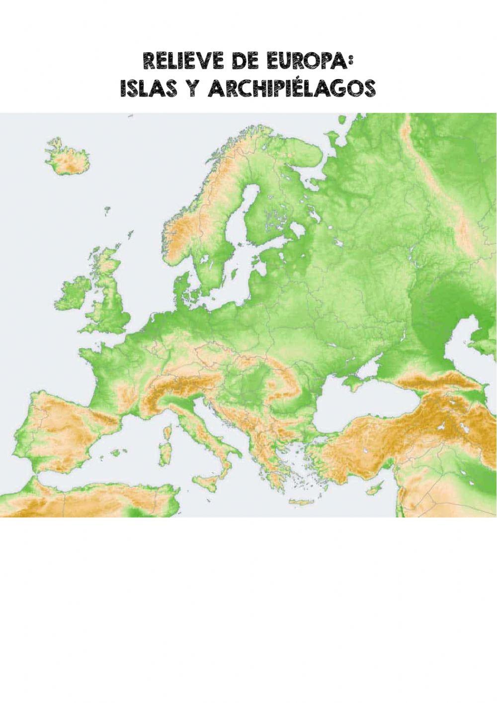 Relieve de europa:  islas y archipiélagos