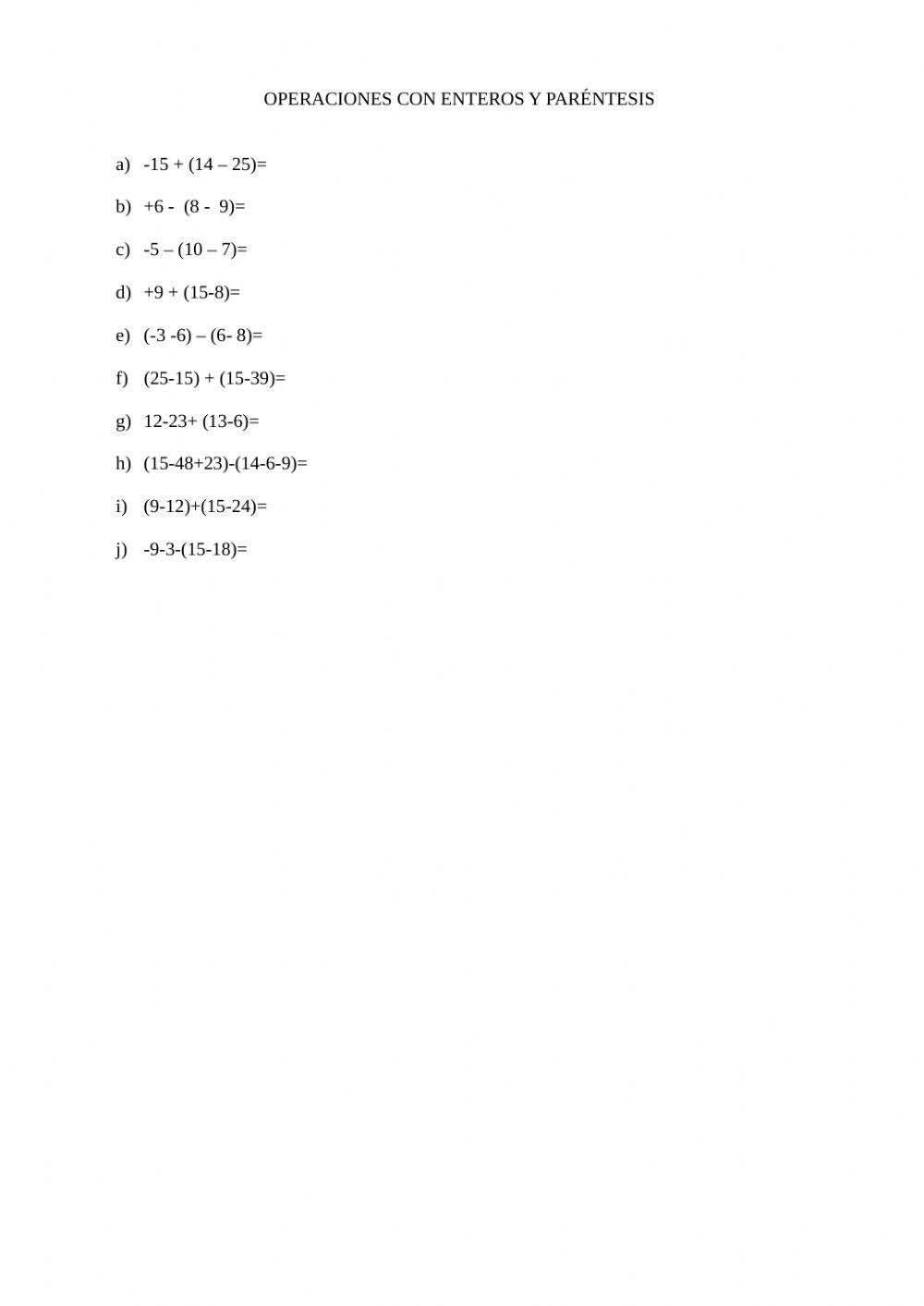 Enteros con paréntess