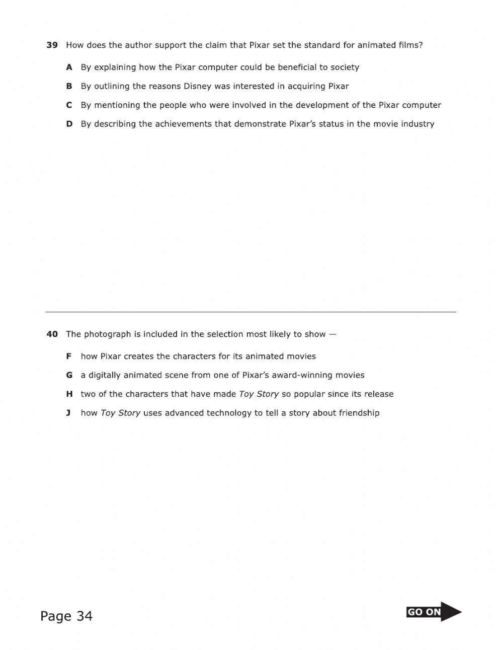 The Story of Pixar - Questions