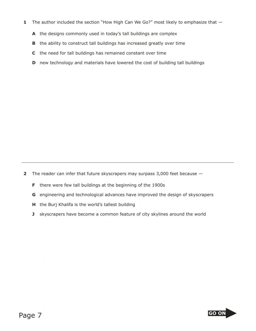 Going Up - Questions