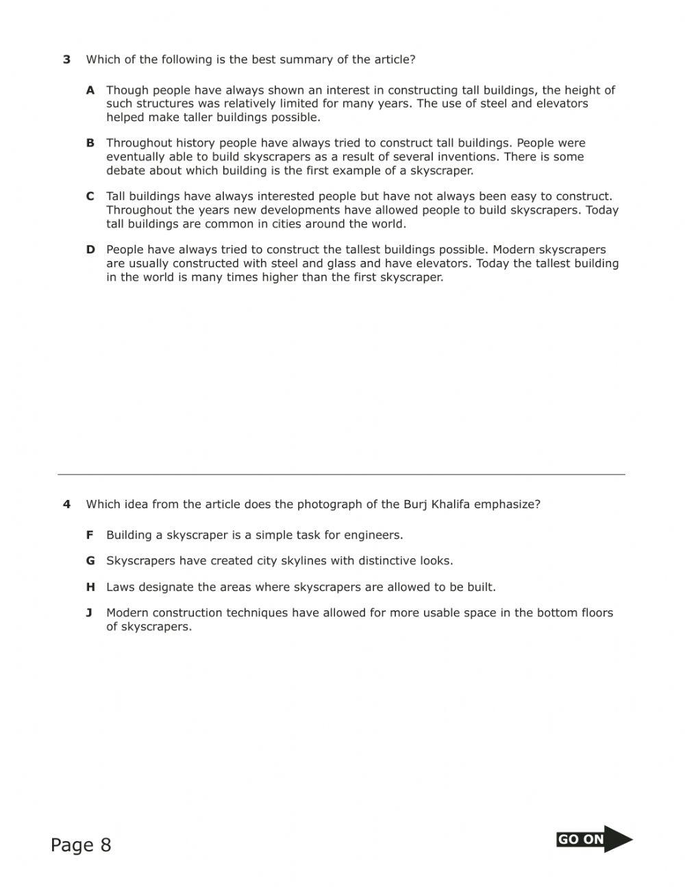 Going Up - Questions