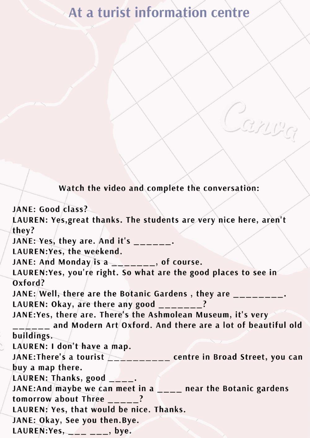 At a turist information centre