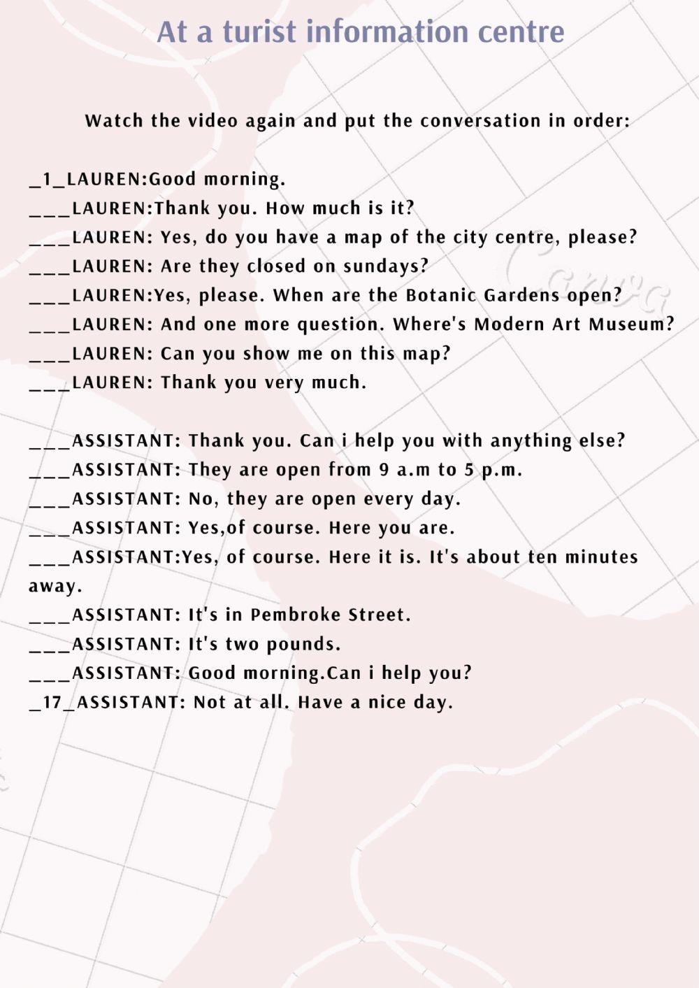 At a turist information centre