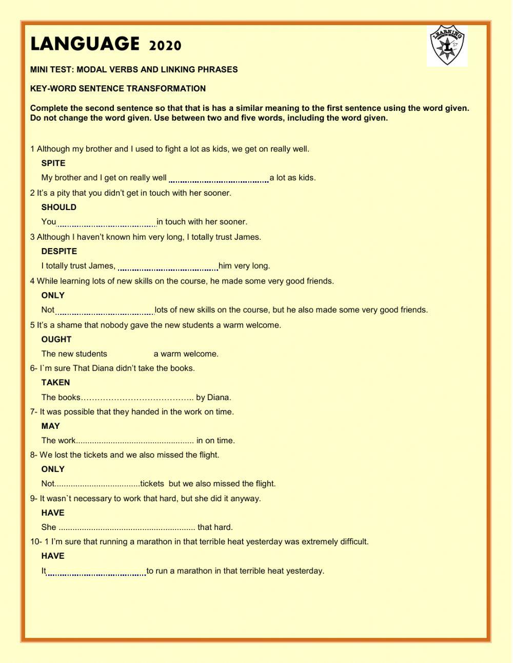 Key word sentnece transformation