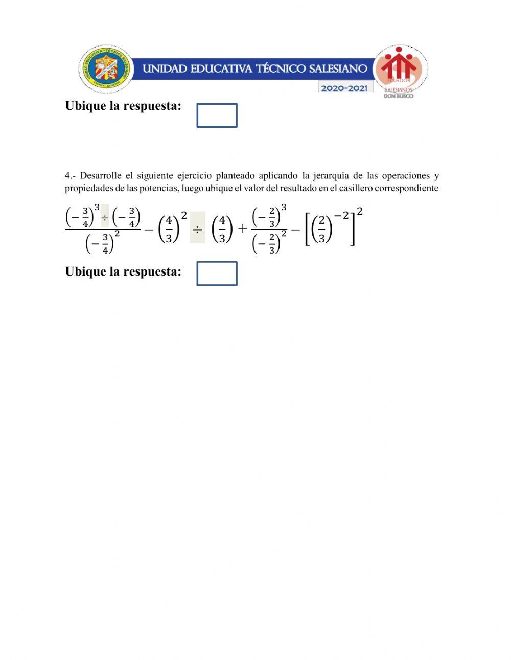 Potencias con números racionales