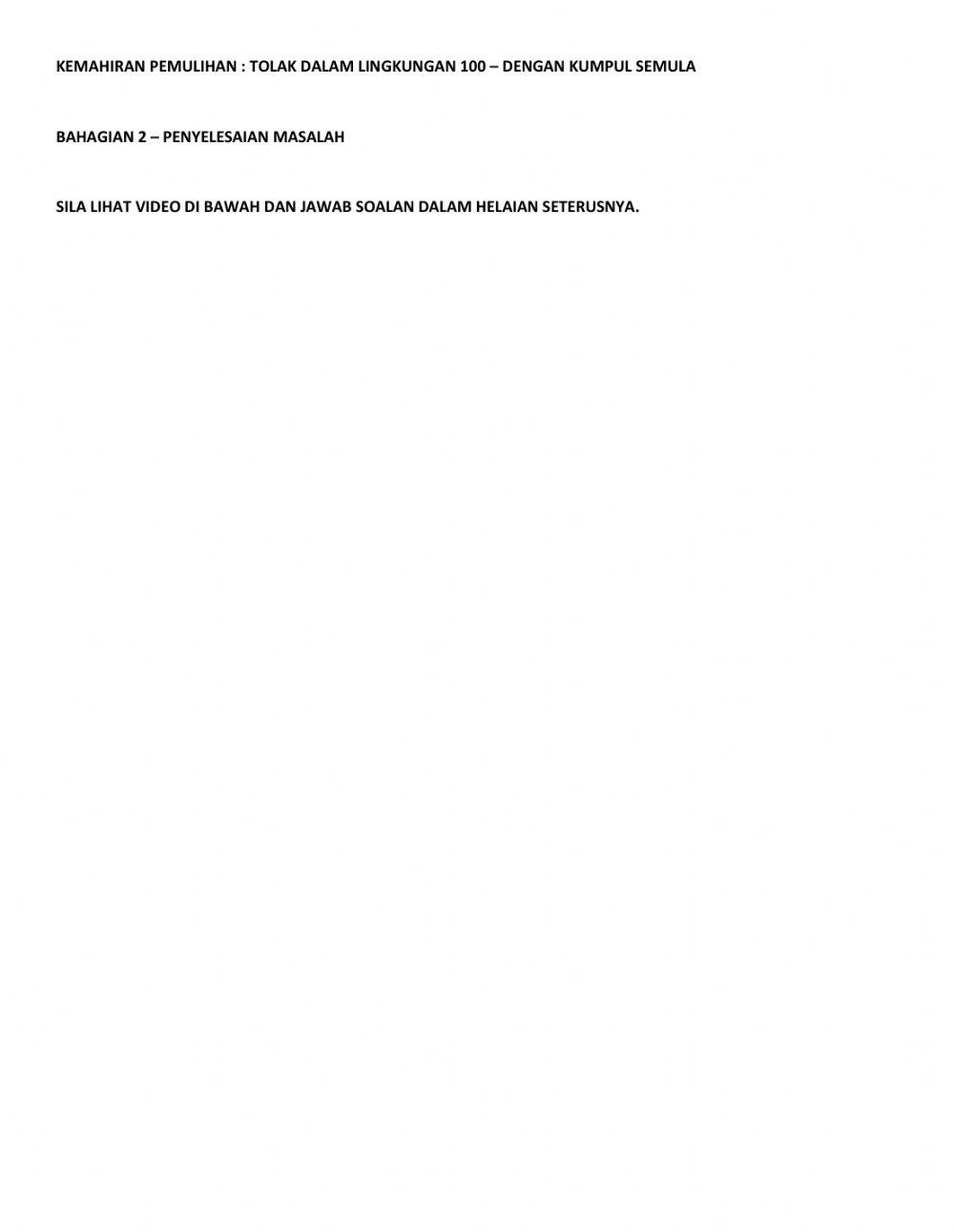 Tolak LIngkungan 100 Dengan Kumpul Semula - Penyelesaian Masalah