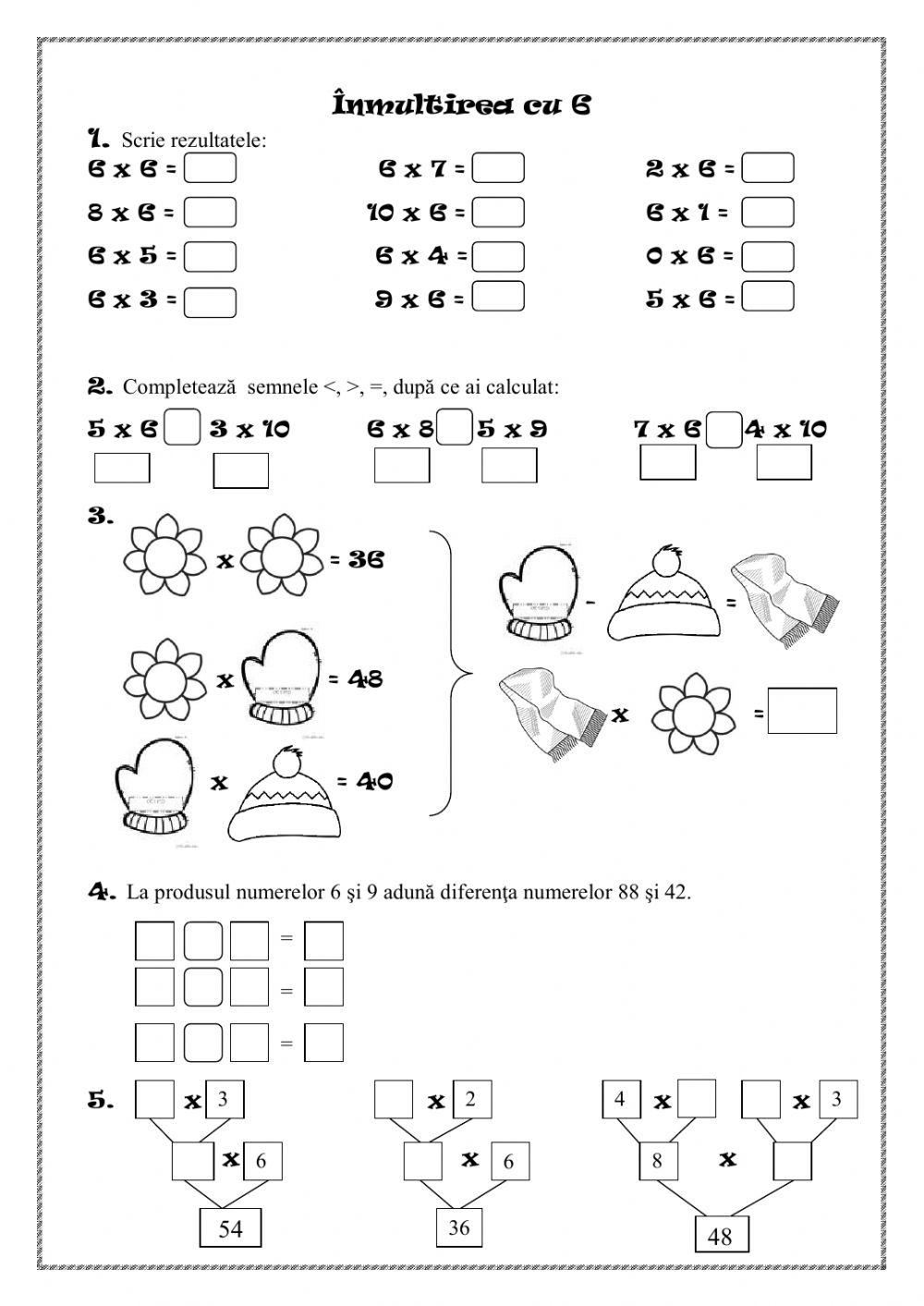 Inmultirea cu 6 Inmultirea cu 6
