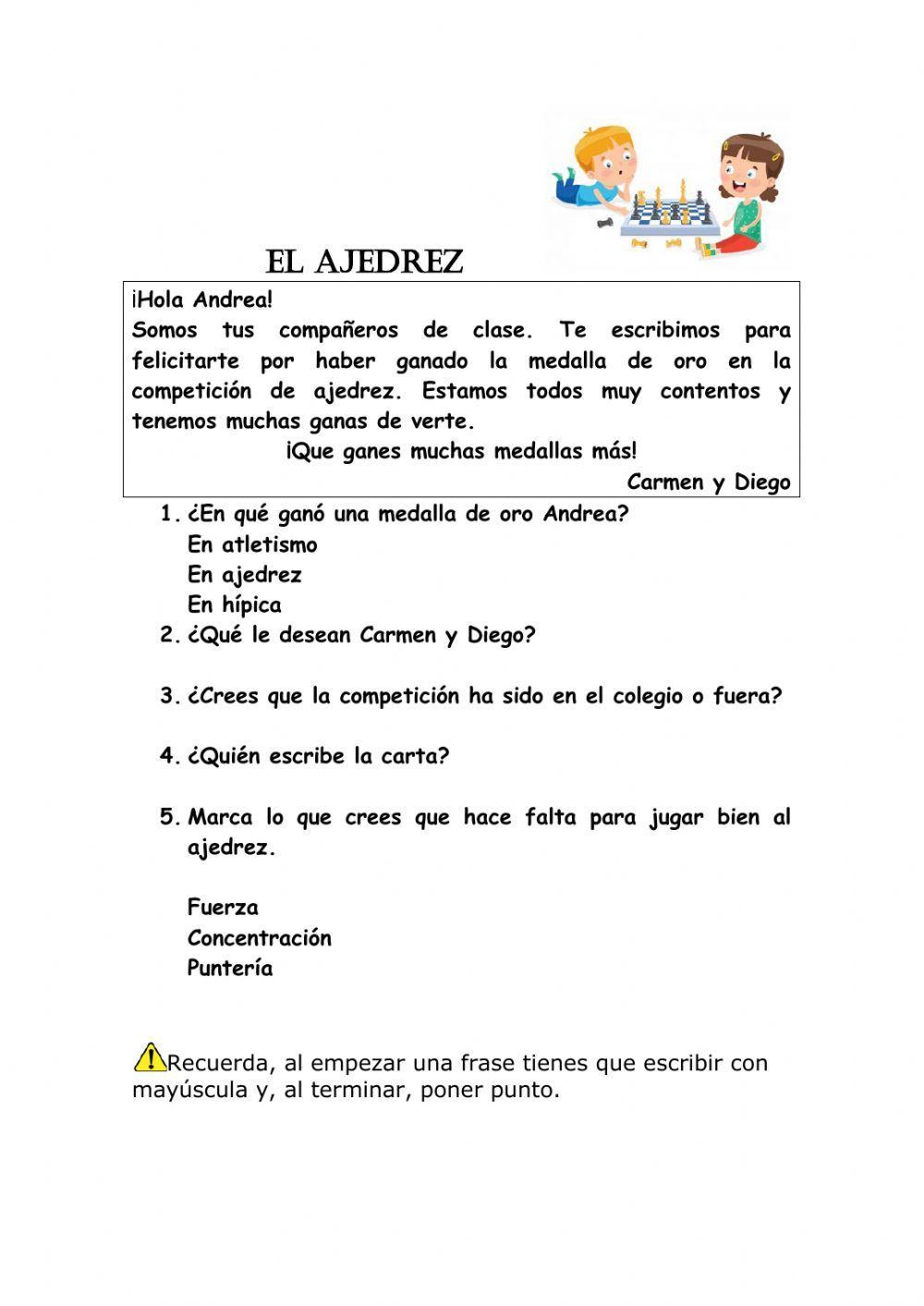 El ajedrez interactive worksheet