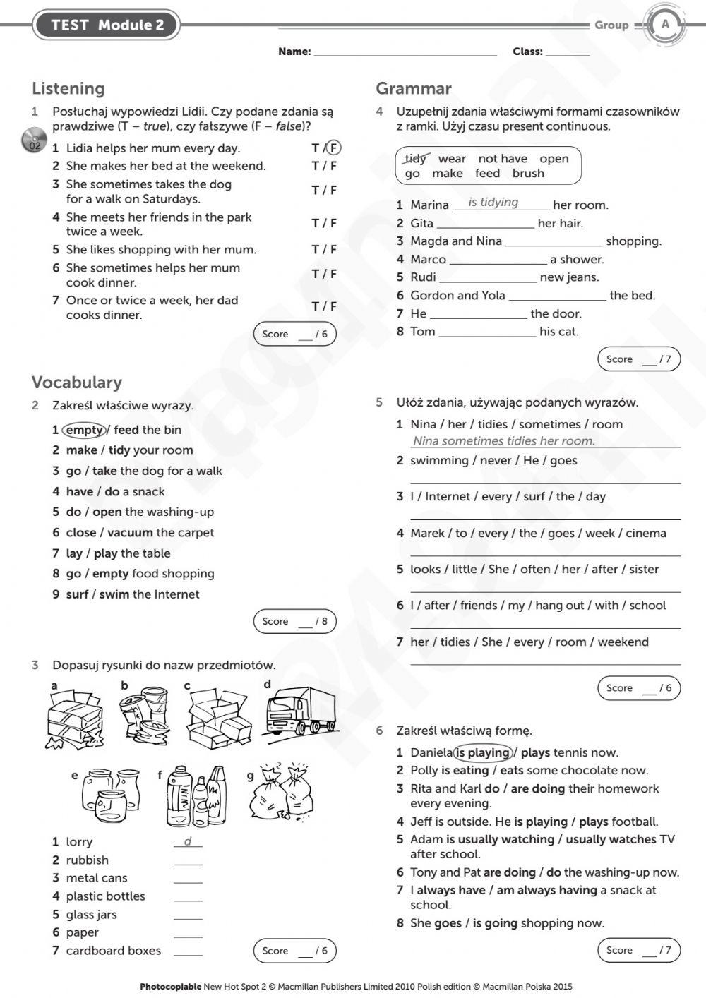 New Hot Spot 2 Module 2 test