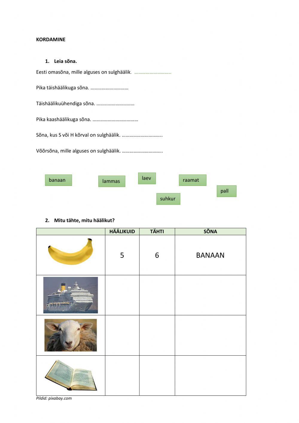 2. klass kordamine novembris