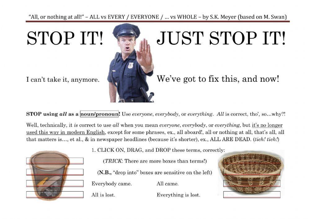 SMT-all vs every vs whole