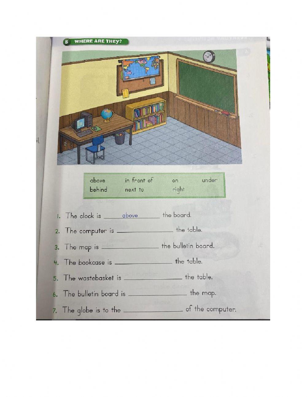 Prepositions classroom