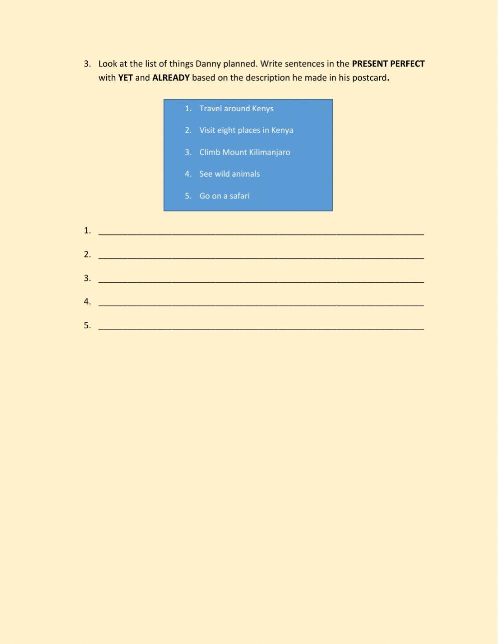 Postcard-Present Perfect