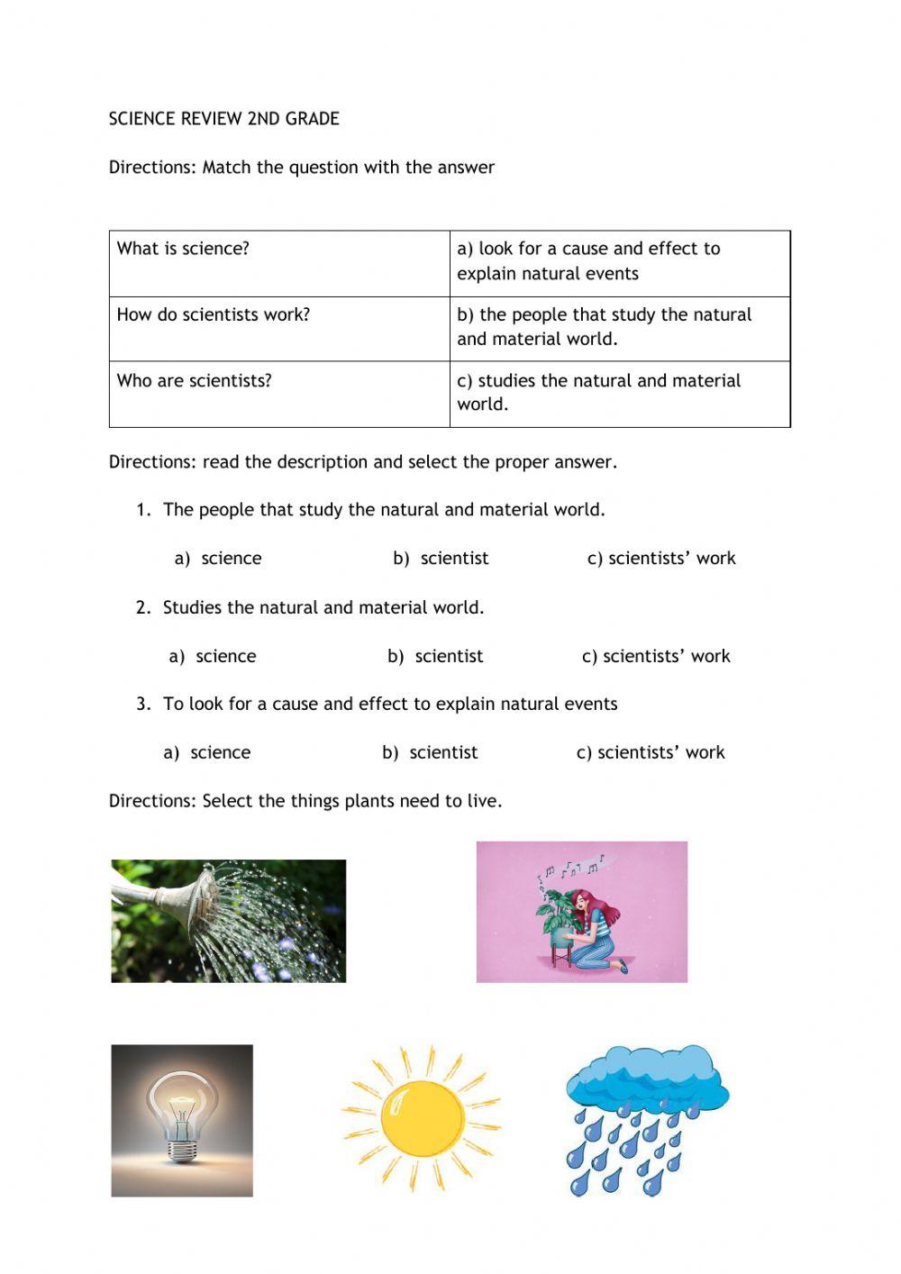 SCIENCE REVIEW 2nd grade