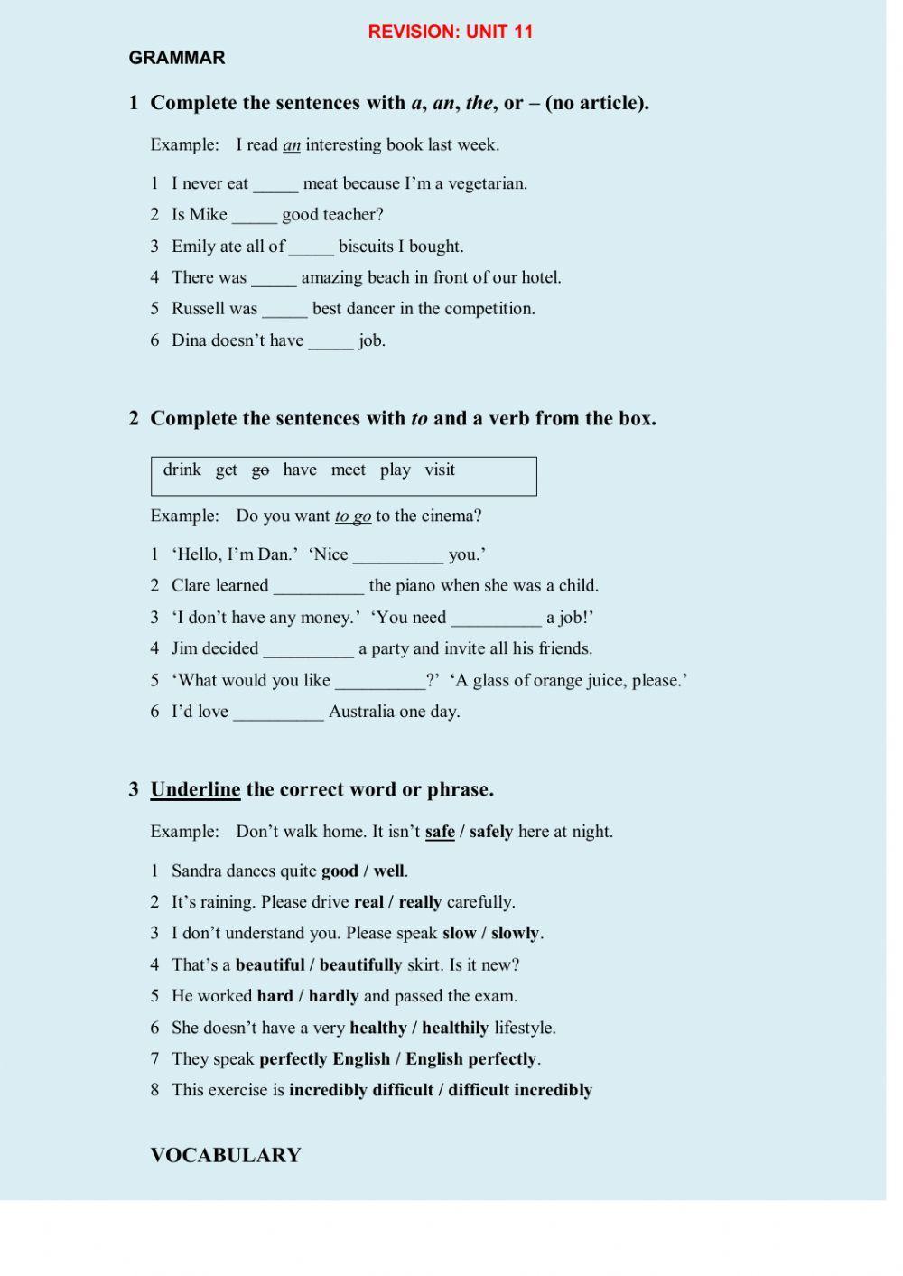 Adjectives and adverbs