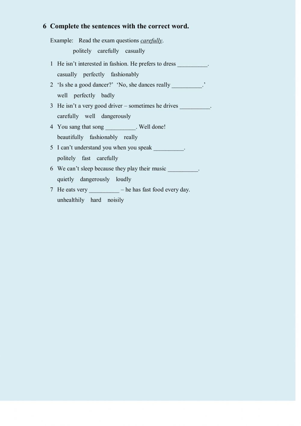 Adjectives and adverbs