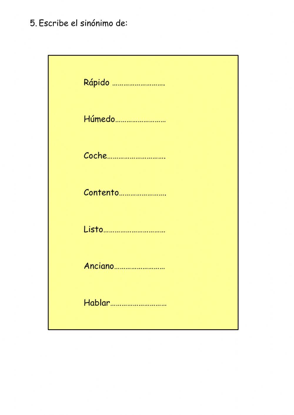 Sinonimos y antonimos