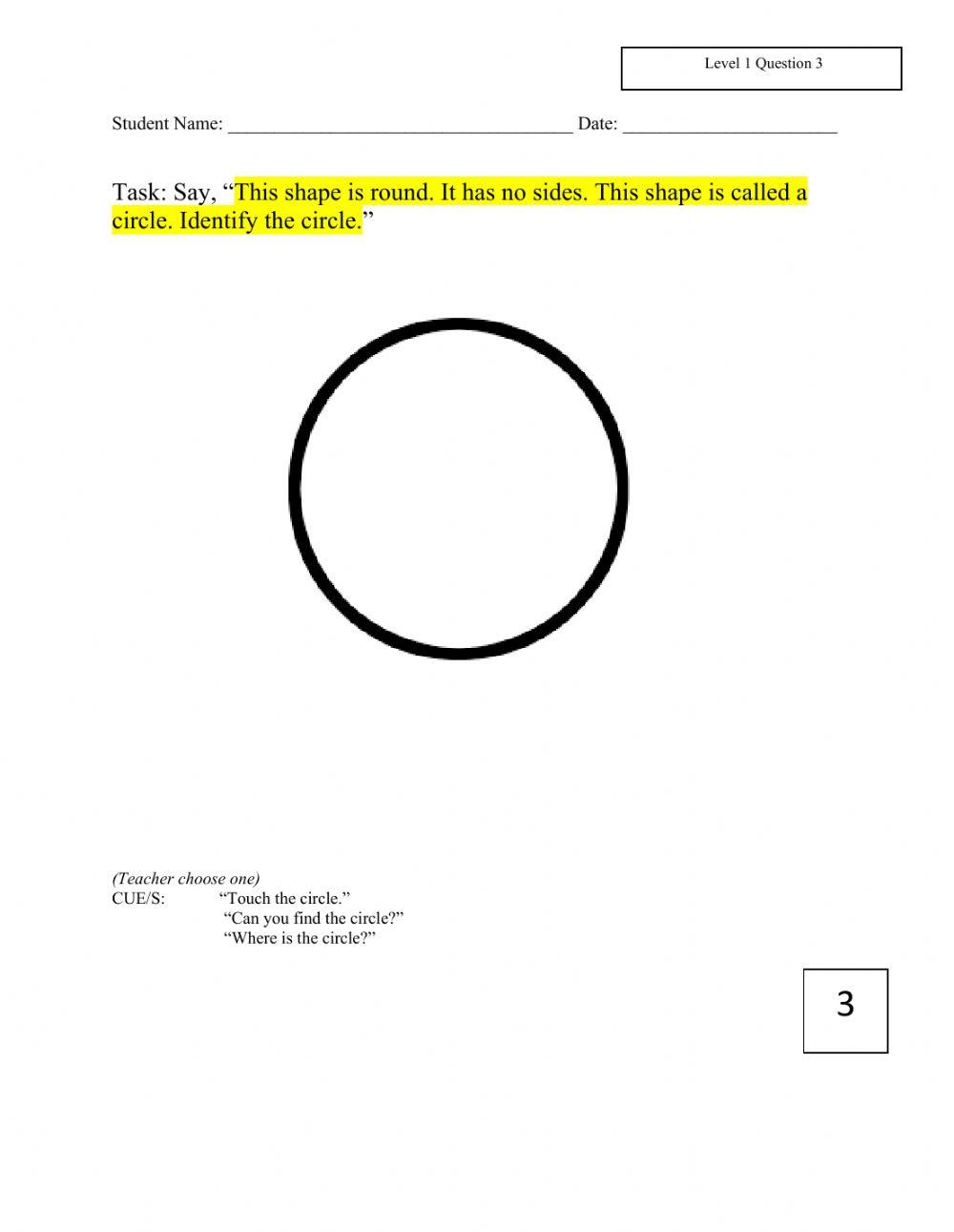 January Math Assessment Level 1 k-2 2020