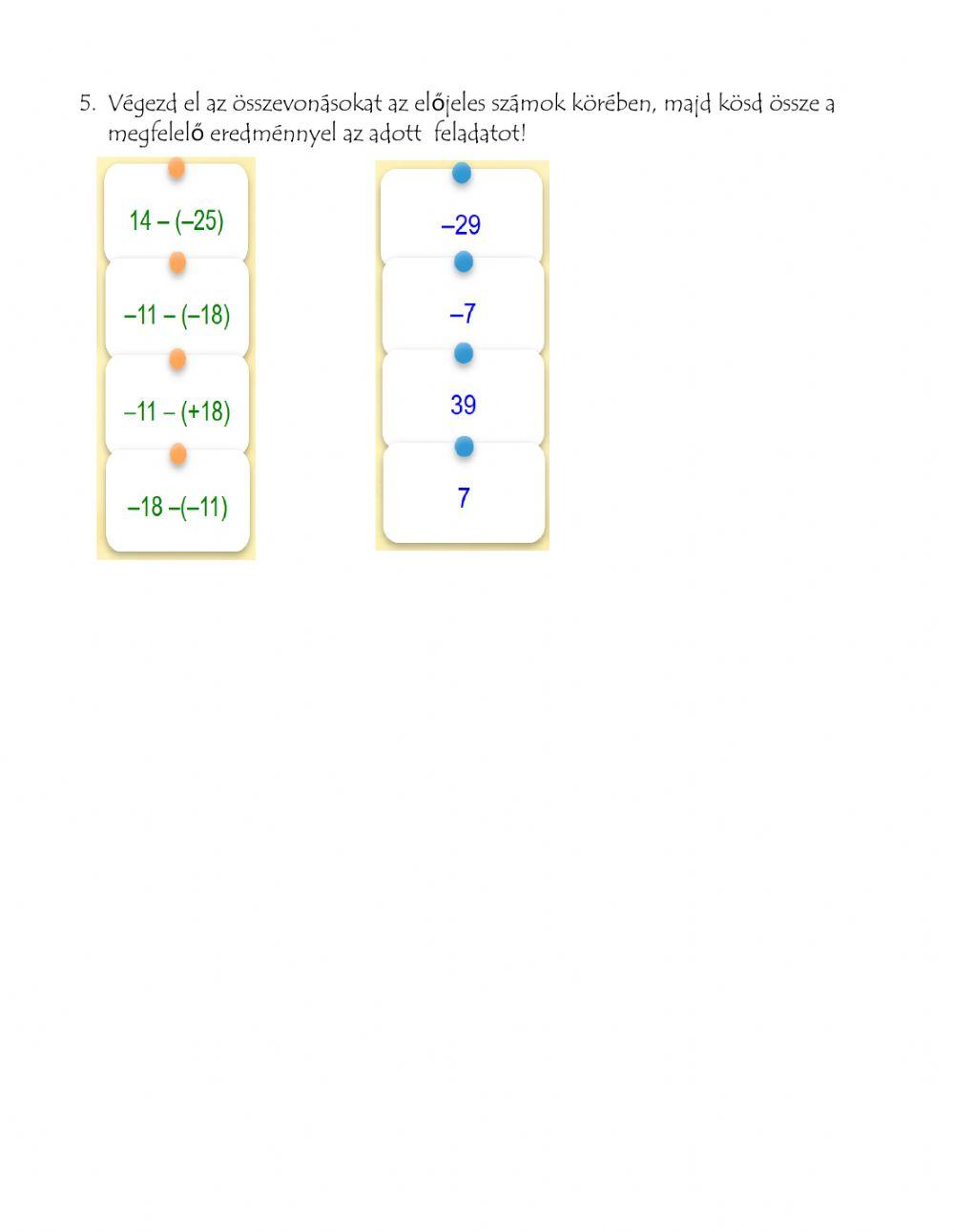 Egész számokkal végzett műveletek