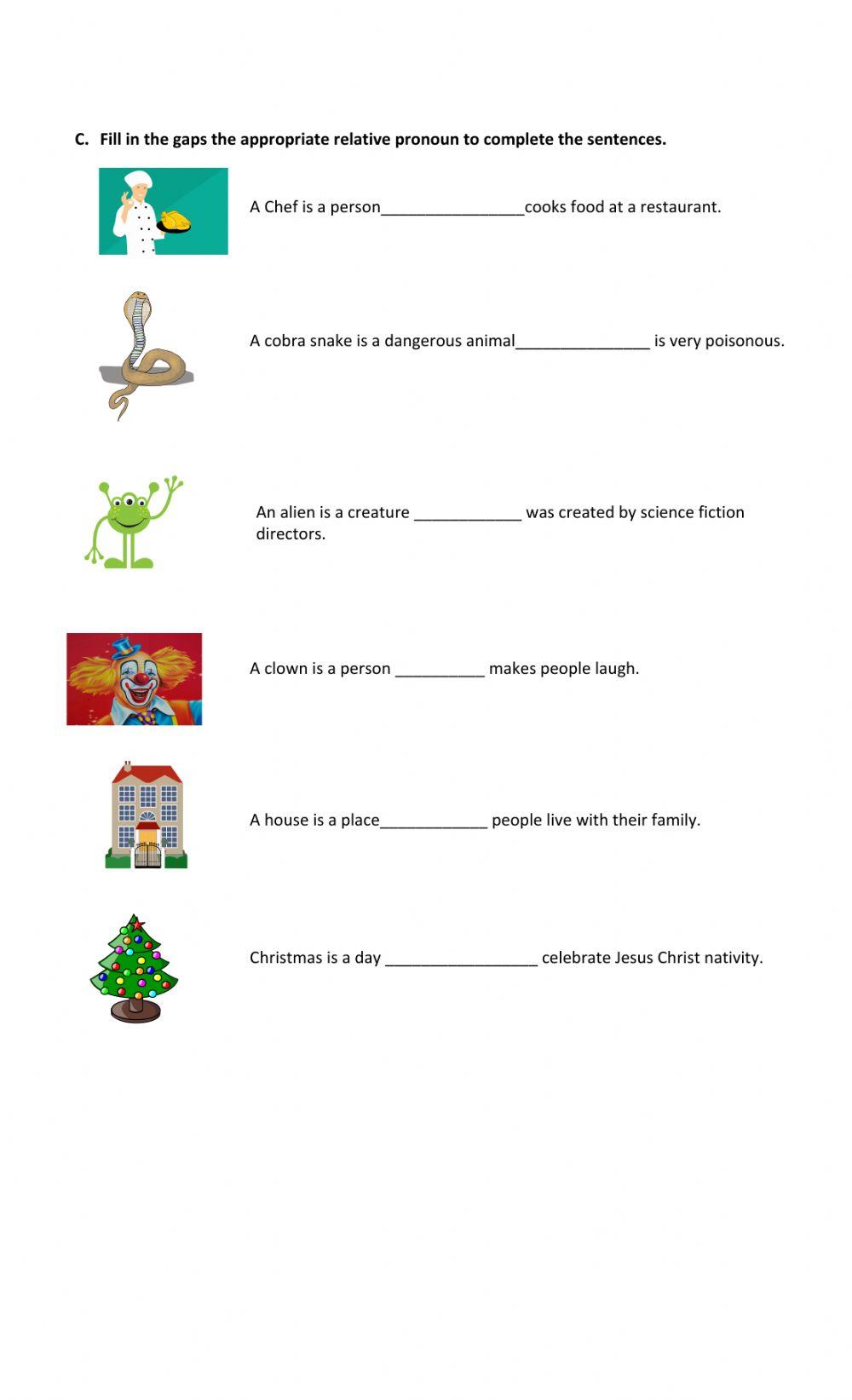 Relative Clauses - 4th Grade