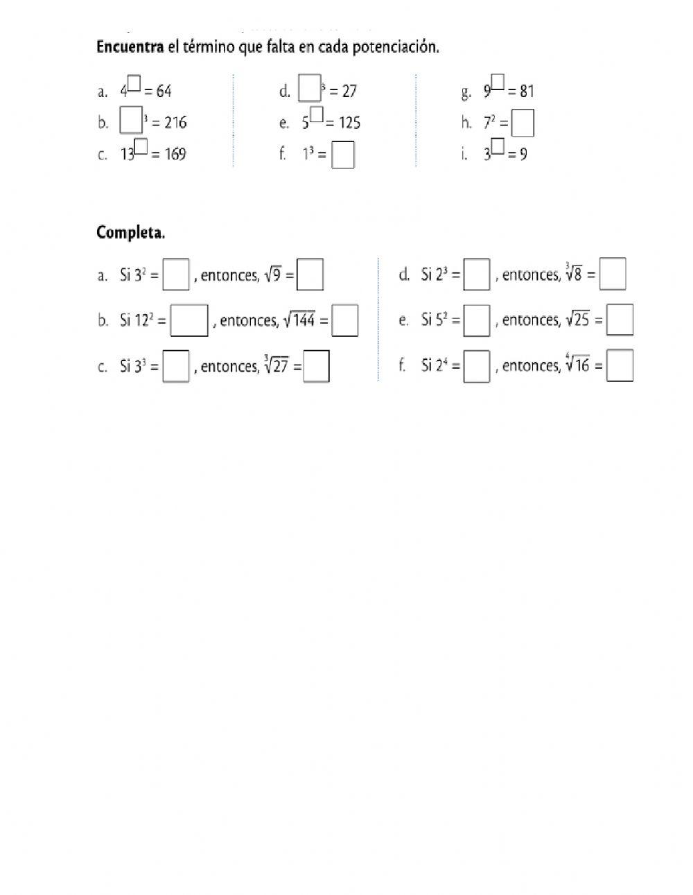 Potencias y radicaciones