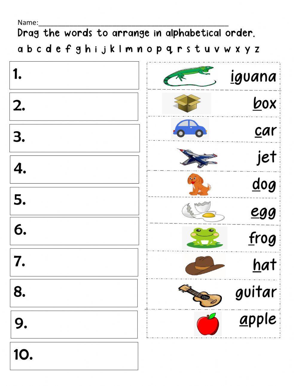 Alphabetical order Alphabetical order