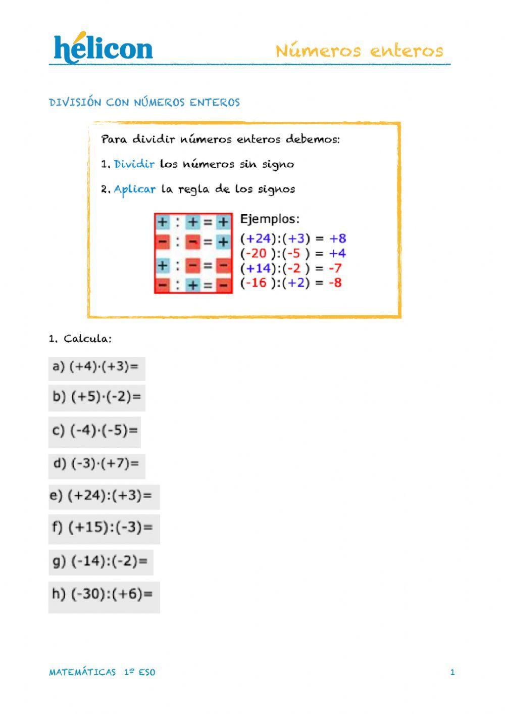 Operaciones combinadas enteros
