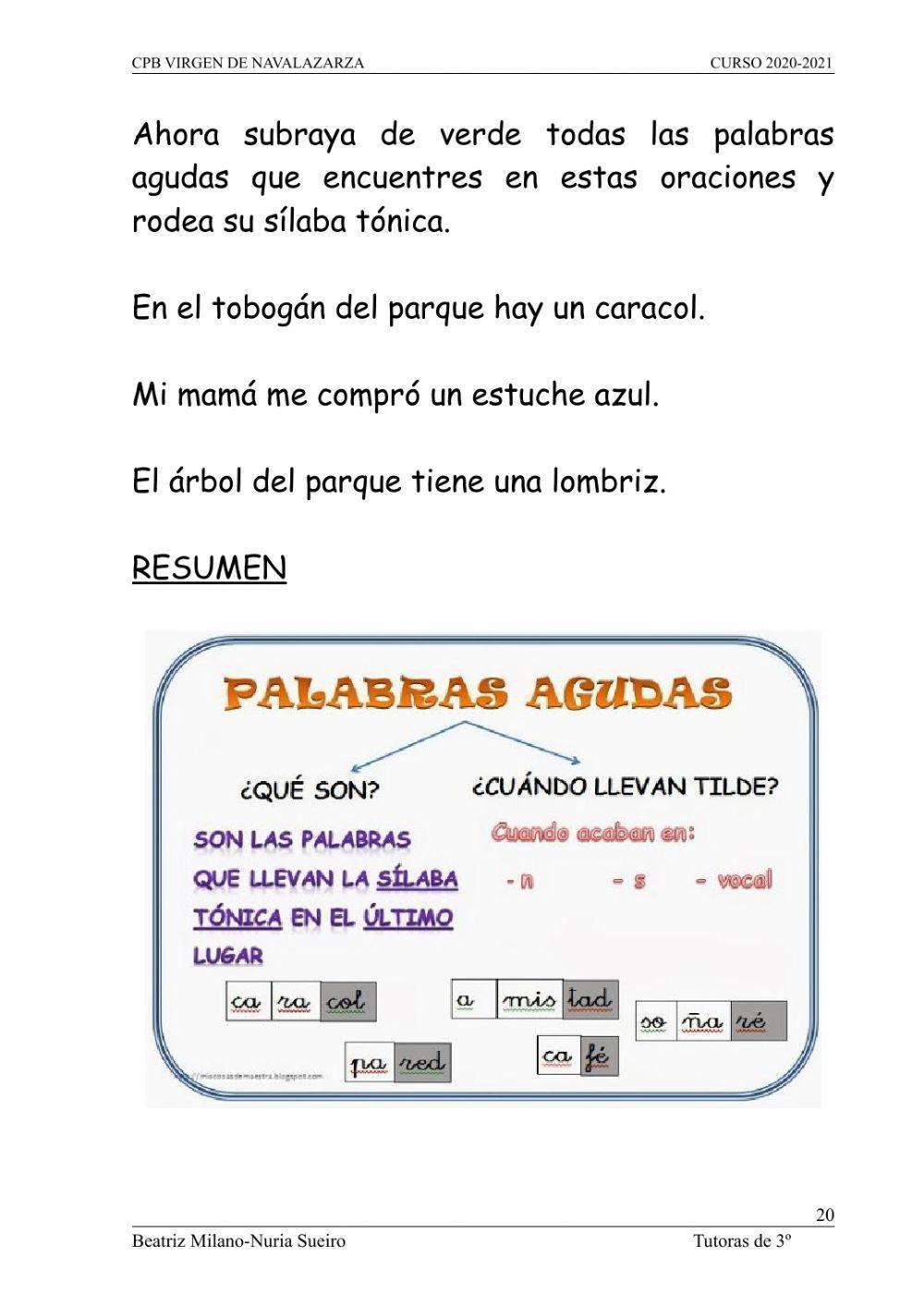 APRENDO LA ACENTUACIÓN PARTE II- LLANAS Y ESDRÚJULAS