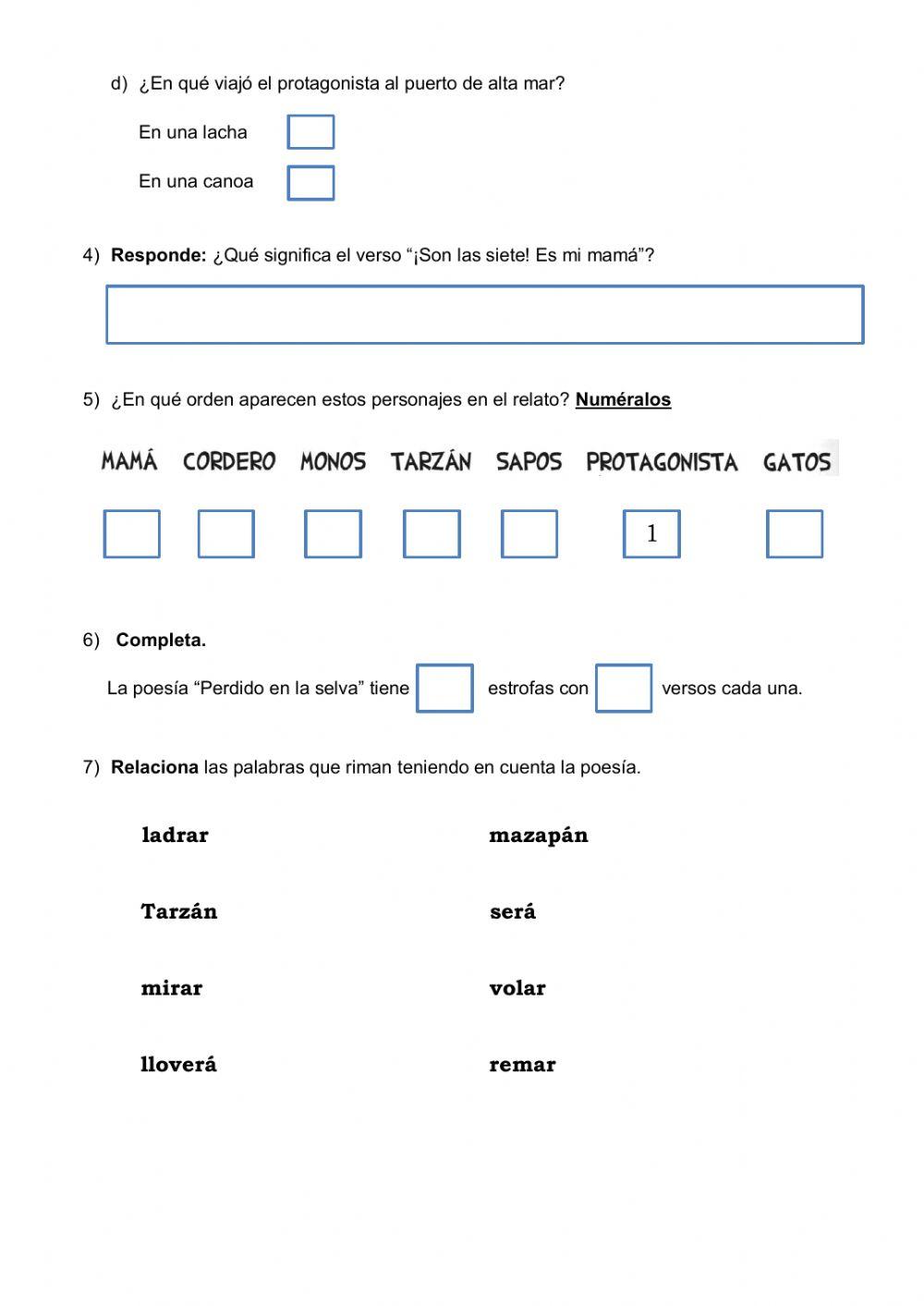 Poesía 3° - Perdido en selva - El último desafío