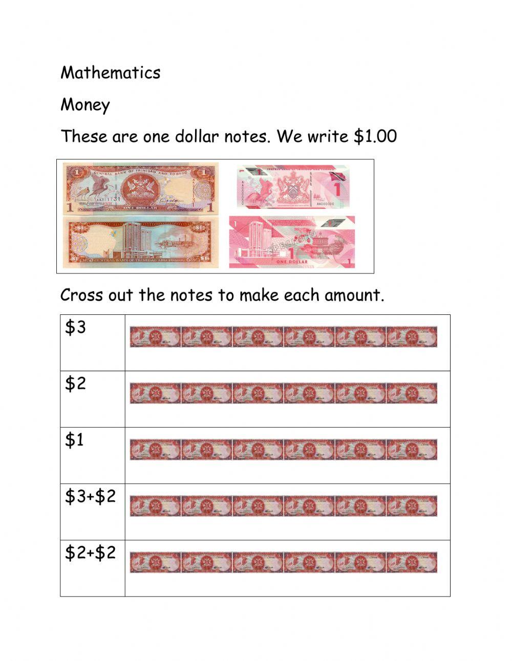 Mathematics Money
