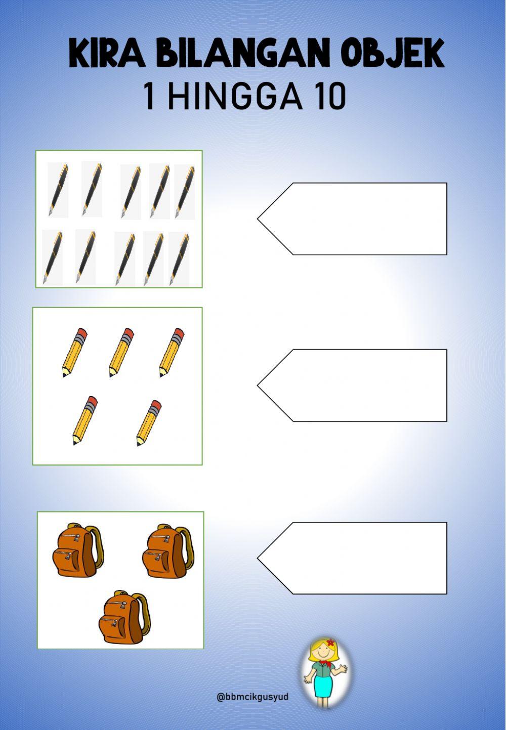 Kira bilangan objek 1-10