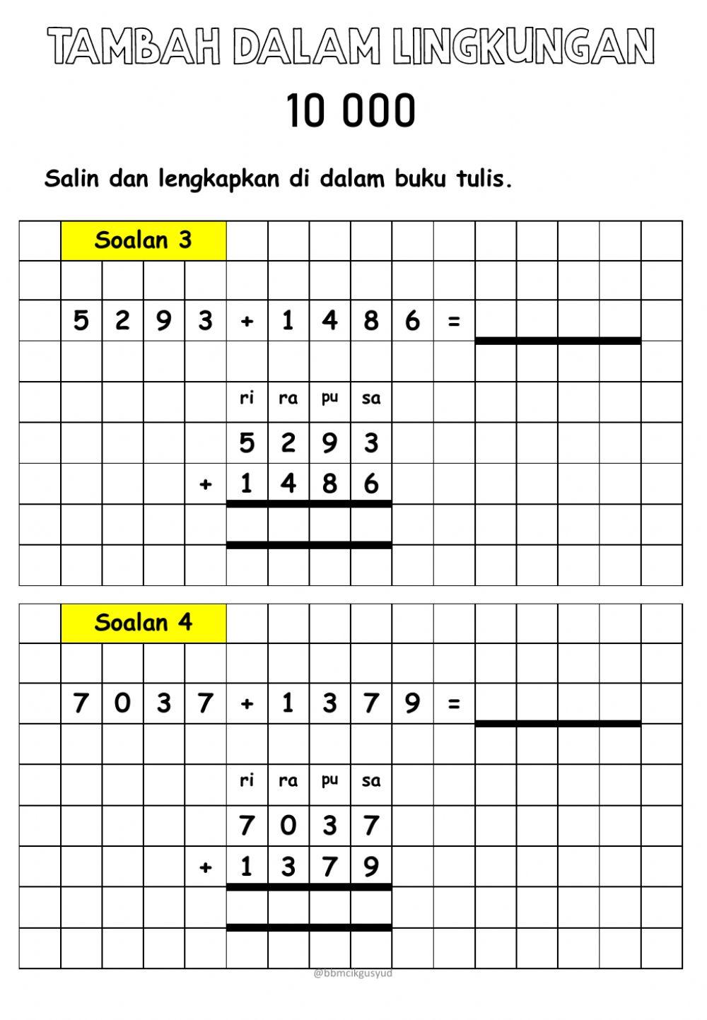 Tambah dalam lingkungan 10 000