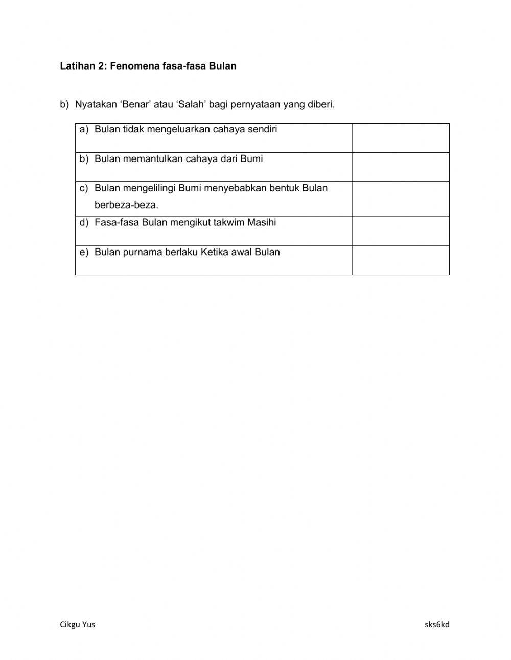 Bumi, Bulan dan Matahari