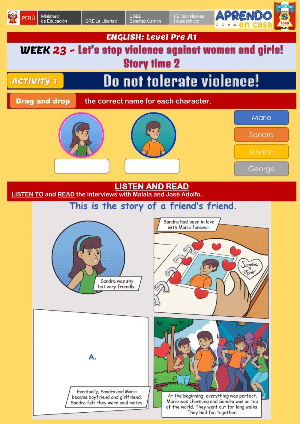 Let’s stop violence against women and girls! - Do not tolerate violence!