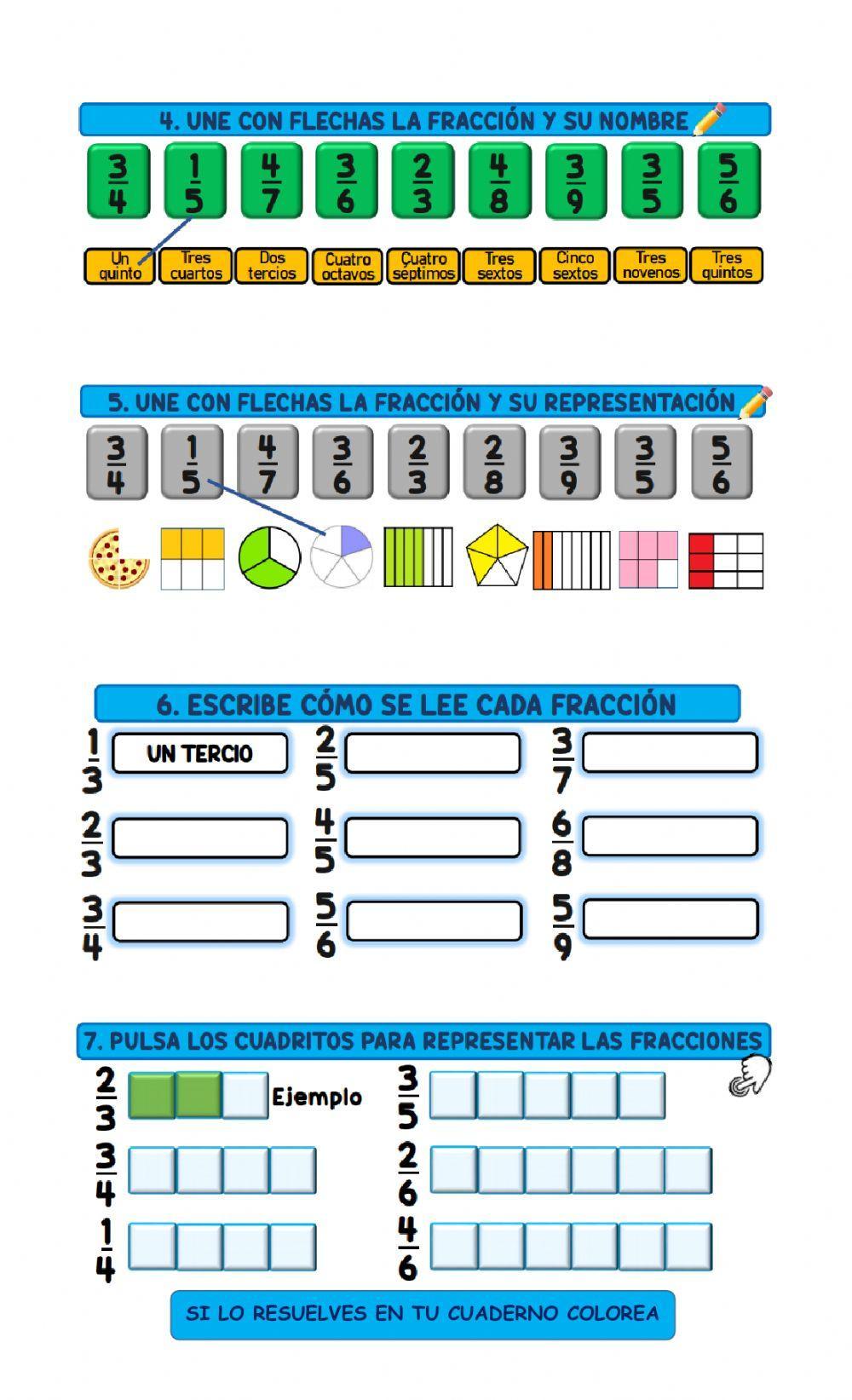 Evaluación Números fraccionarios