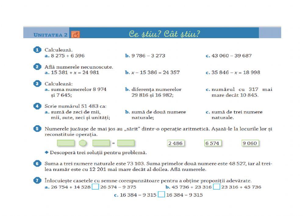 Evaluare Adunare si scadere