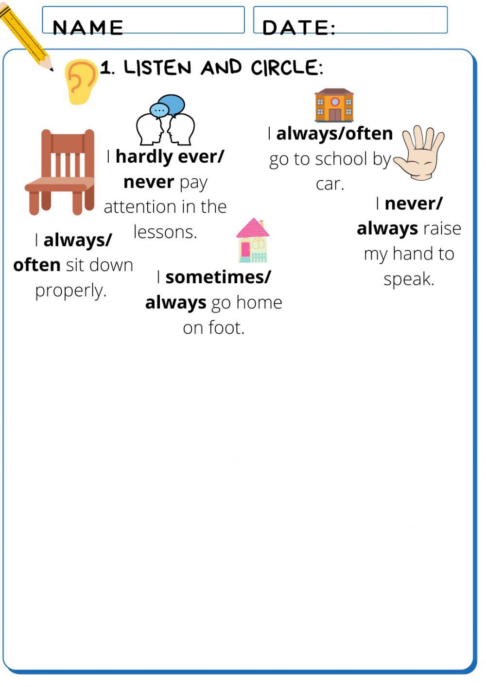 Listenings david goes to school