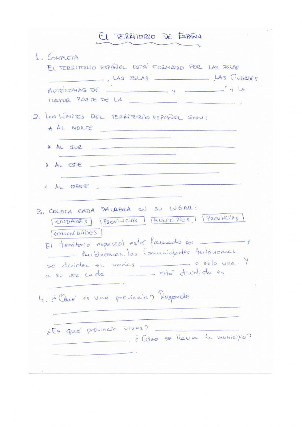 El territorio español