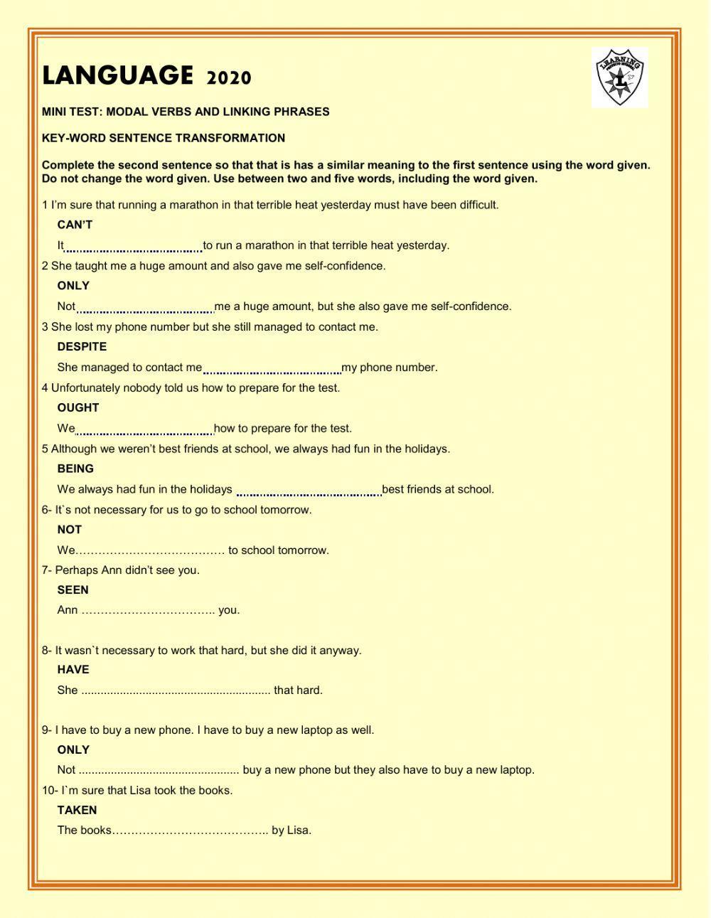 Key word sentnece transformation