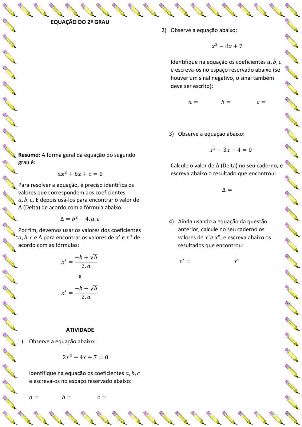 Equação do Segundo Grau