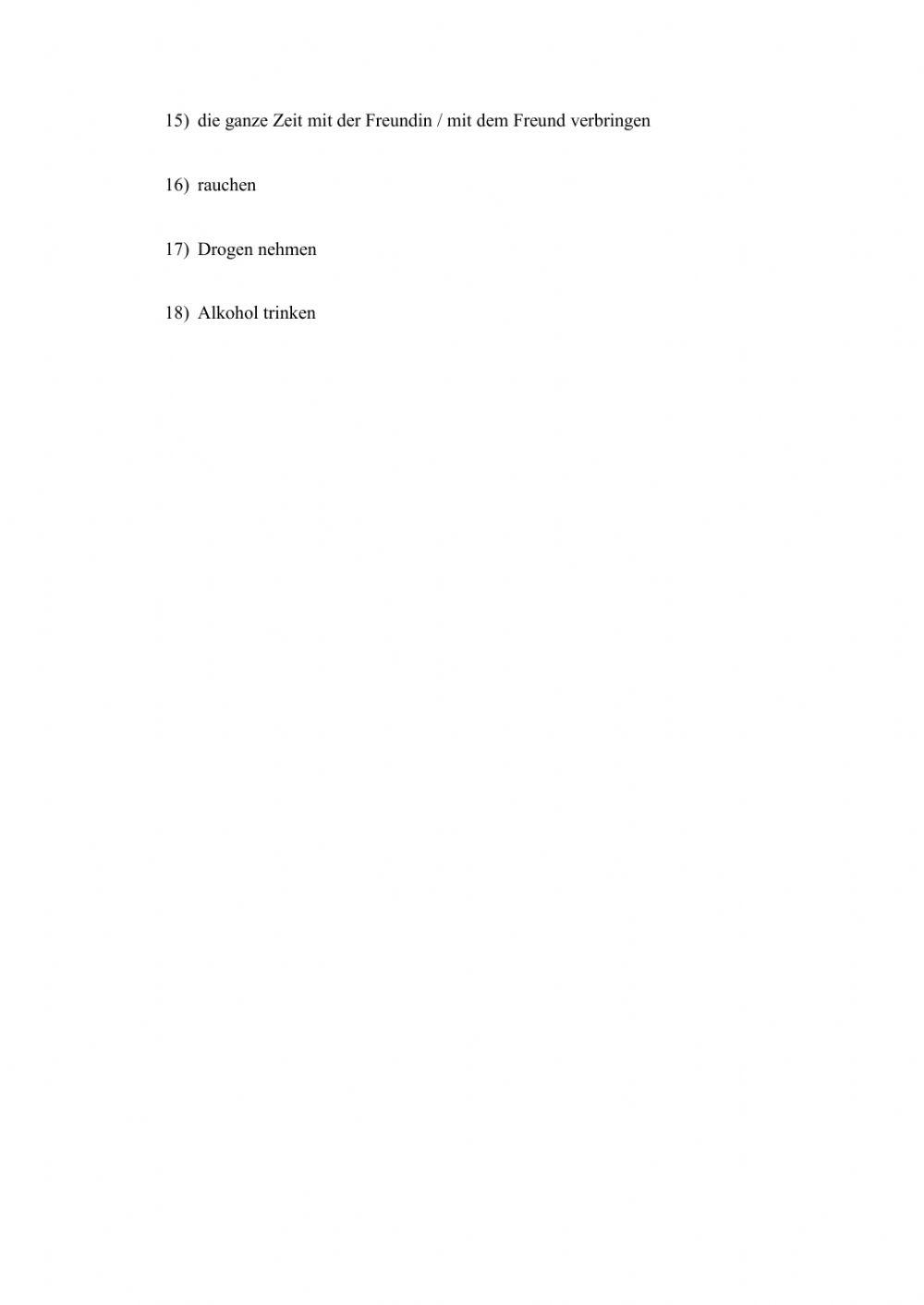 Konflikte in der Familie-Sätze mit -wenn-