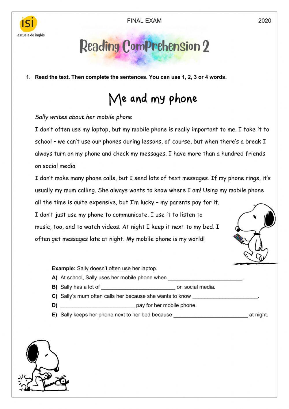 Final Test - Kids 4-Pre-adolescents 3 - Reading