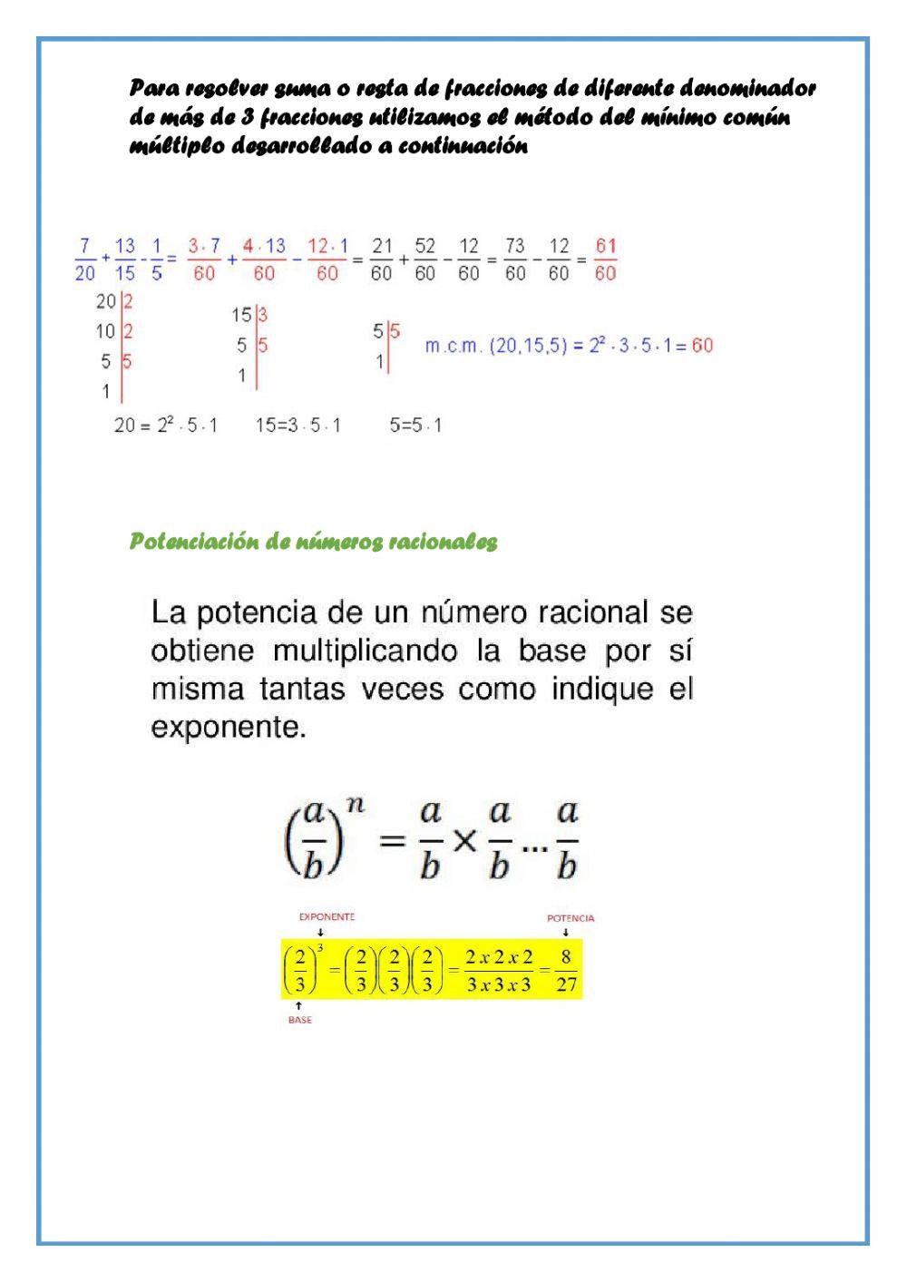 Numeros racionales