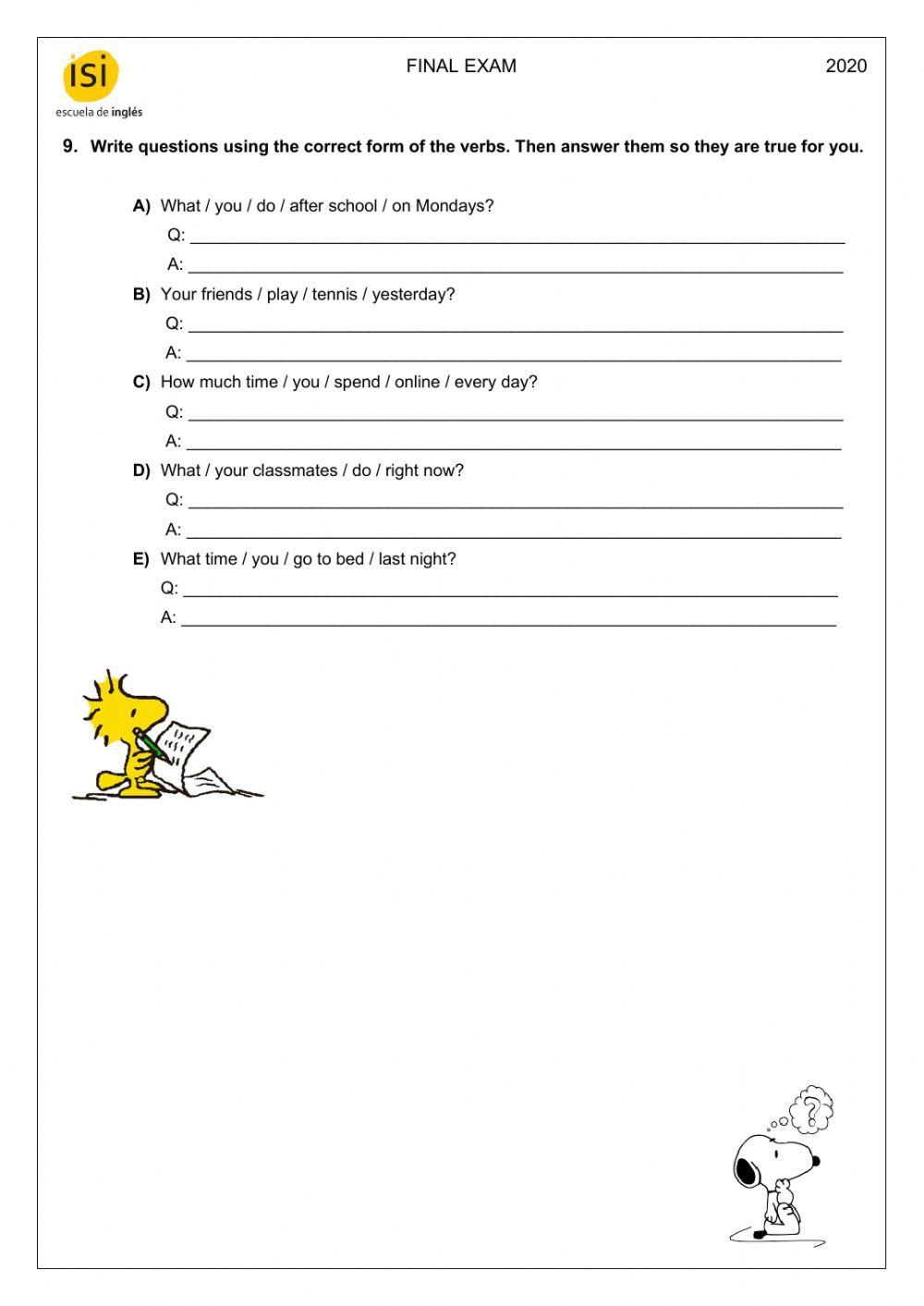 Final Test - Kids 4-Pre-adolescents 3 - Use of English