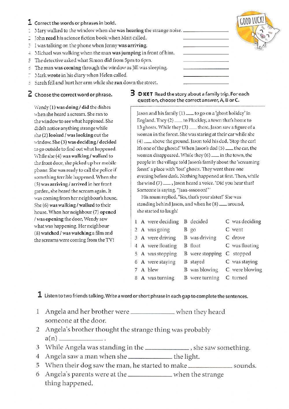 Past Progressive Vs Past Simple