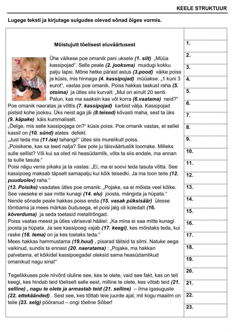 Mõistujutt elu tõelisest väärtusest