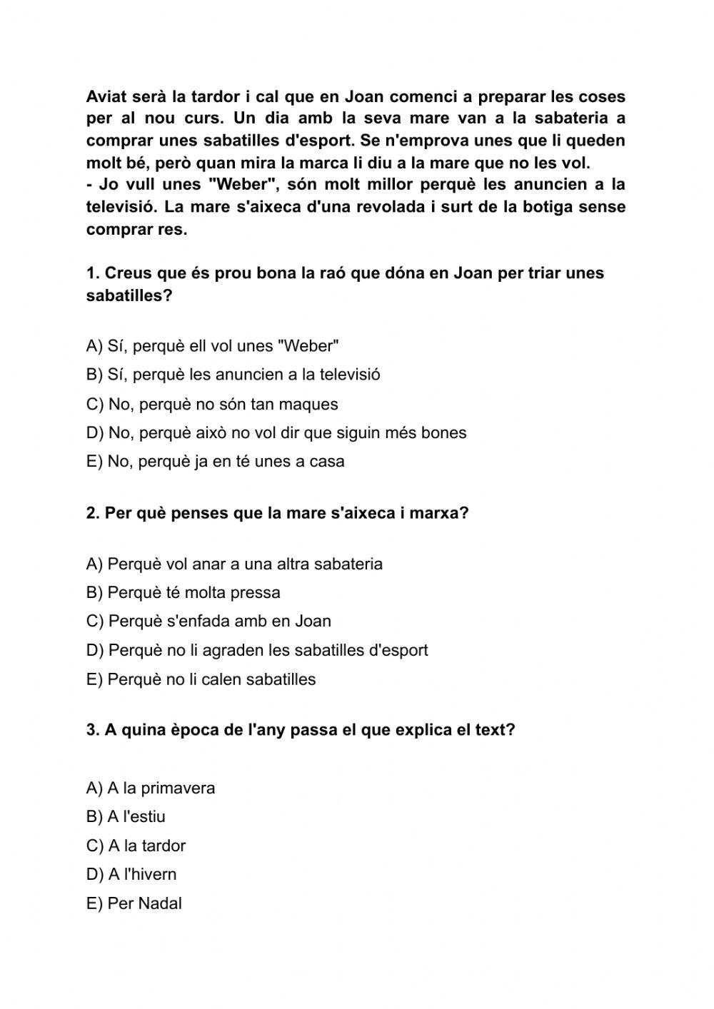 Comprensió lectora 2