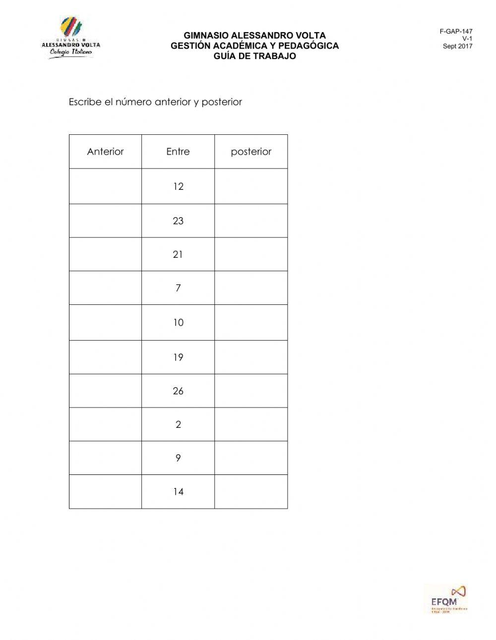 Anterior posterior entre