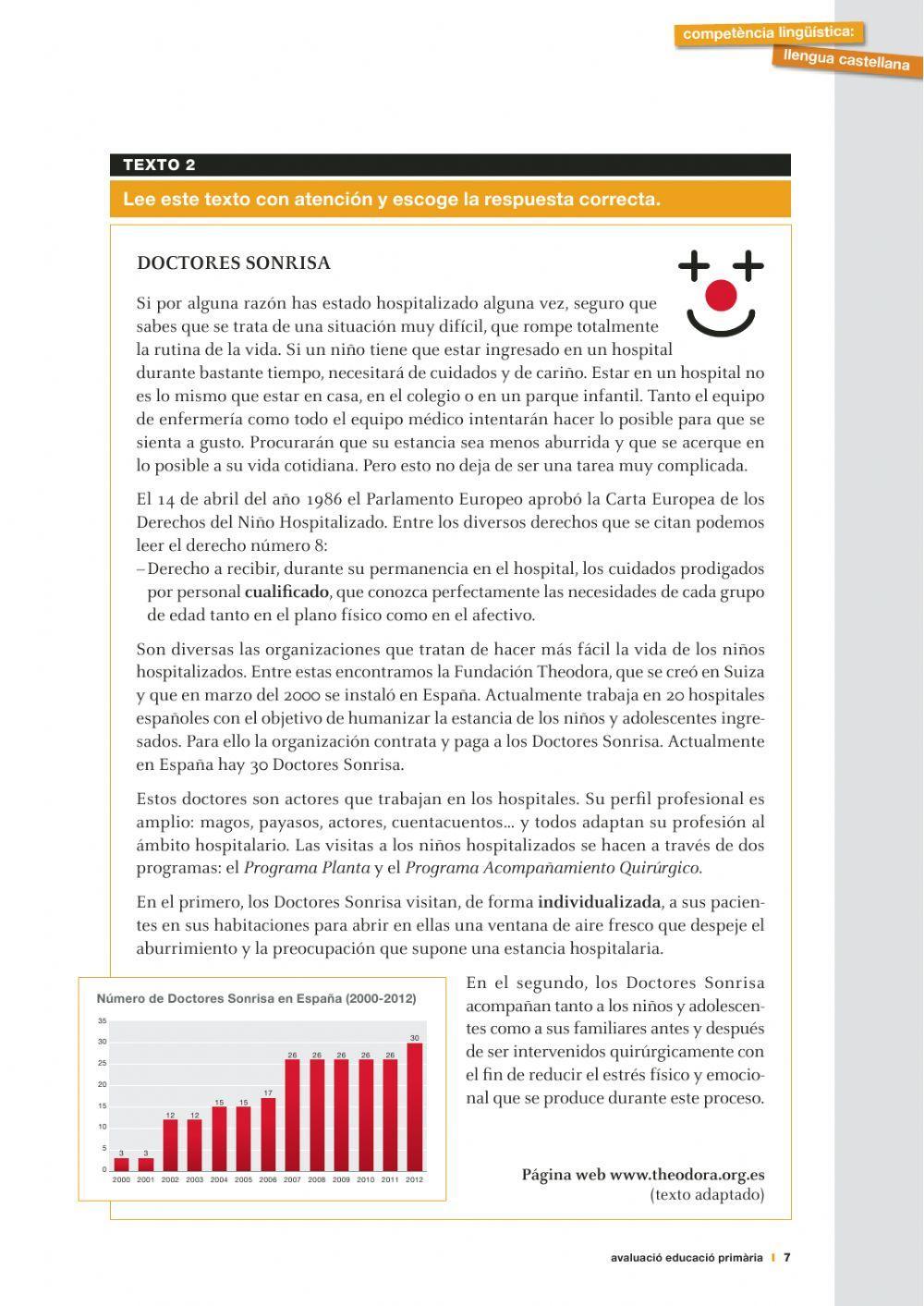 Comprensión lectora- doctores sonrisa Comprensión lectora- doctores sonrisa