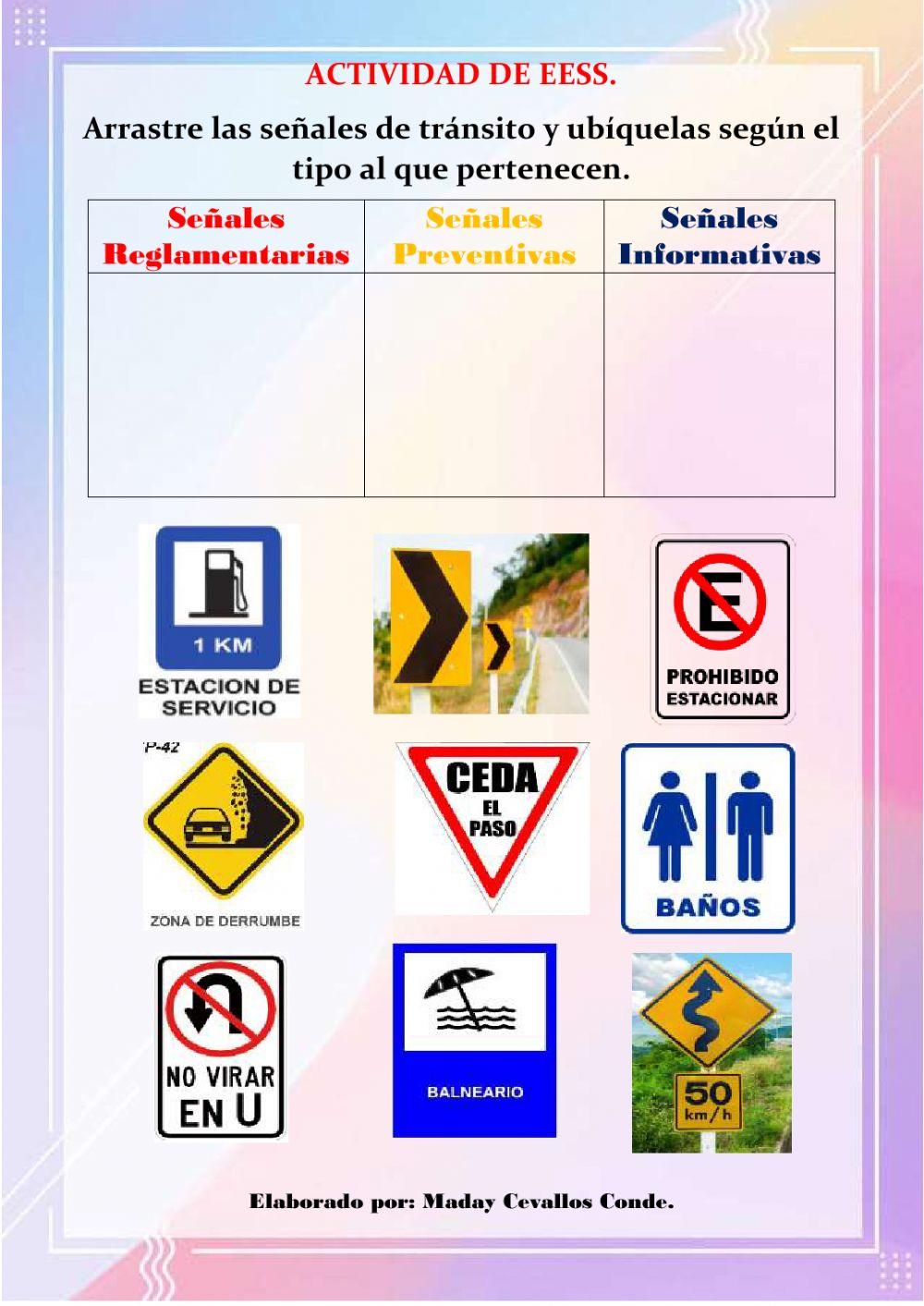 Las señales de transito ,informativas, reglamentarias y preventivas